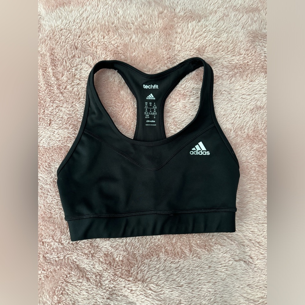 Black Adidas TechFit Sports Bra Size XS